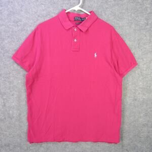 Polo Ralph Lauren Polo Shirt Mens XL Pink Custom Slim Fit Short Sleeve Classic